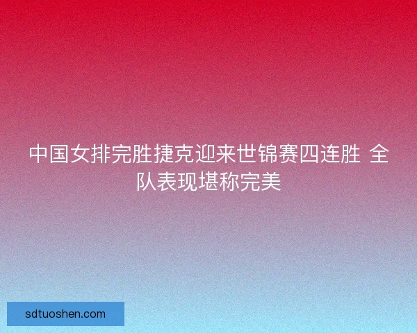 中国女排完胜捷克迎来世锦赛四连胜 全队表现堪称完美